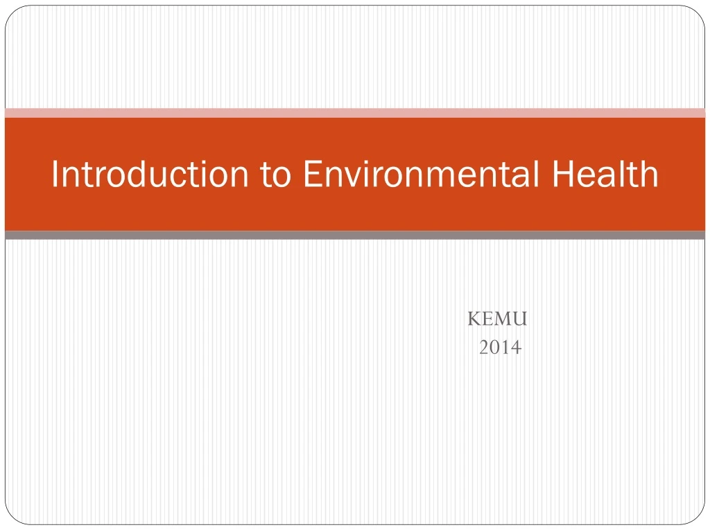 introduction to environmental health