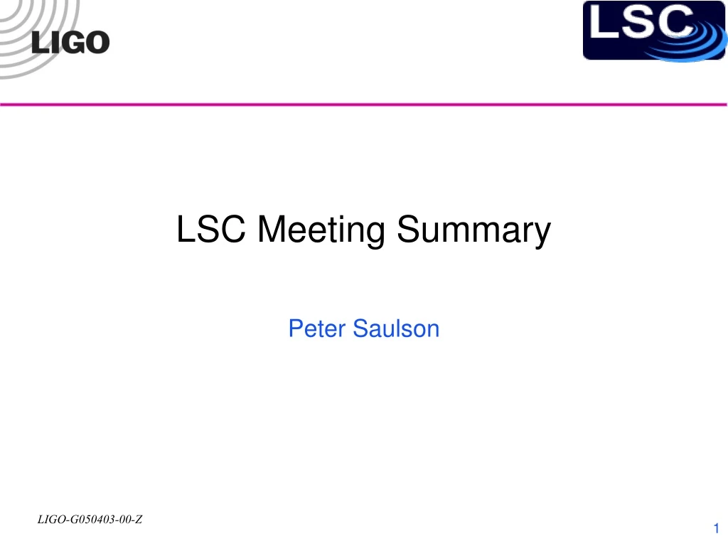 lsc meeting summary