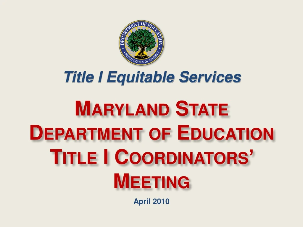 title i equitable services