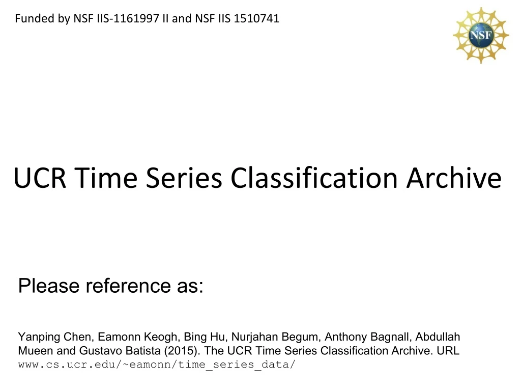 ucr time series classification archive