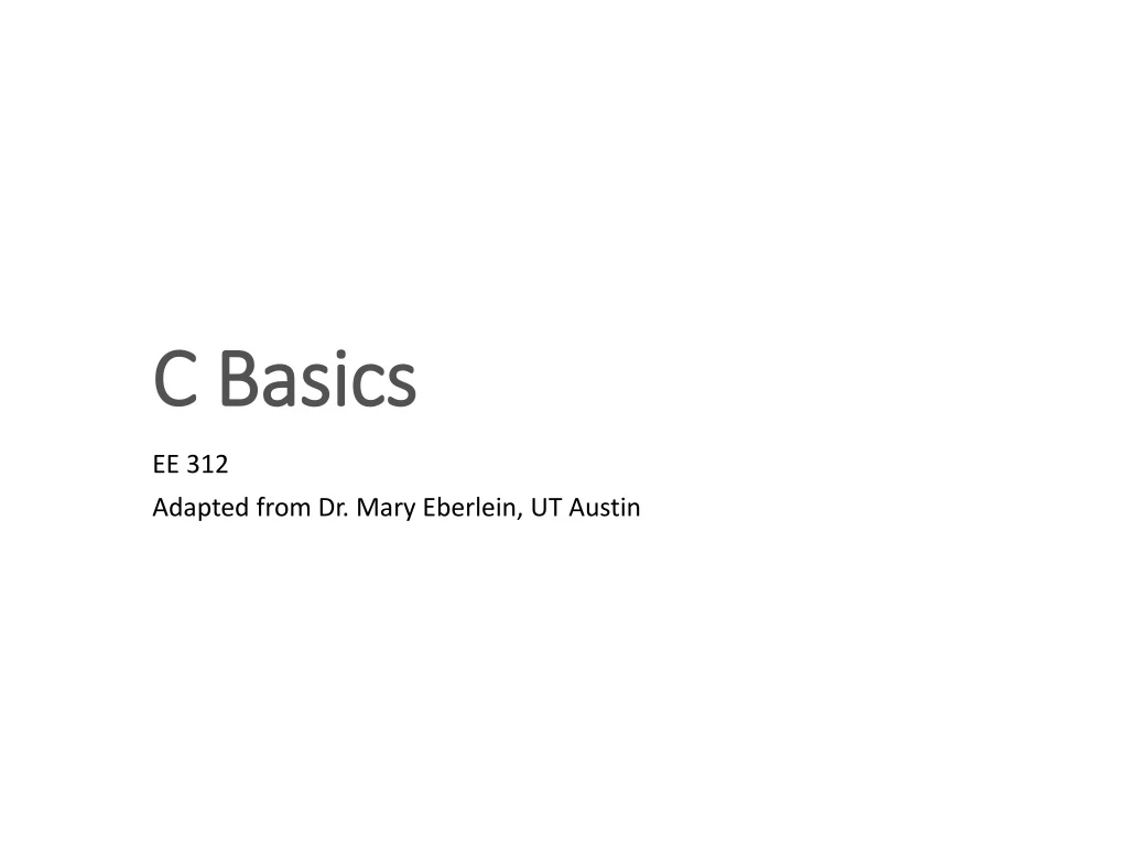 c basics