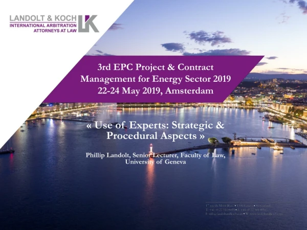 3rd EPC Project &amp; Contract Management for Energy Sector 2019 22-24 May 2019, Amsterdam