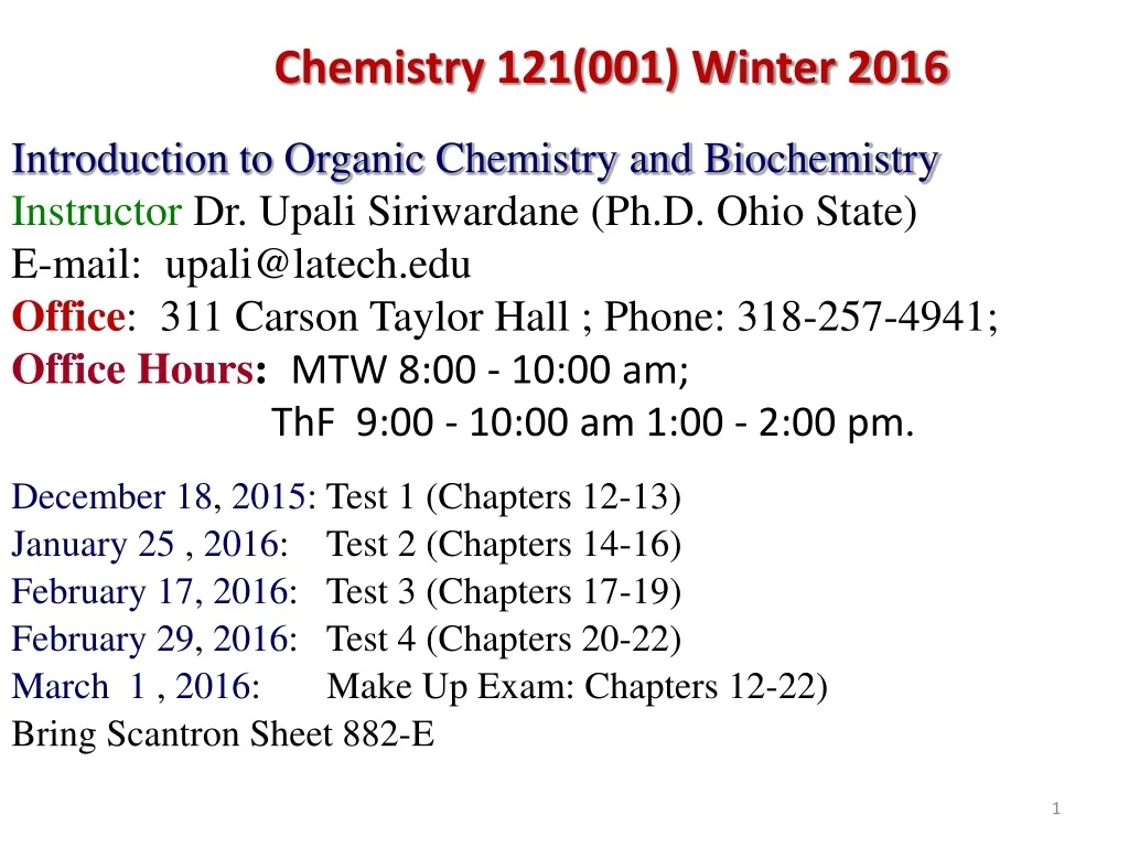 chemistry 121 001 winter 2016