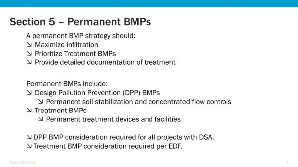 Section 5 – Permanent BMPs