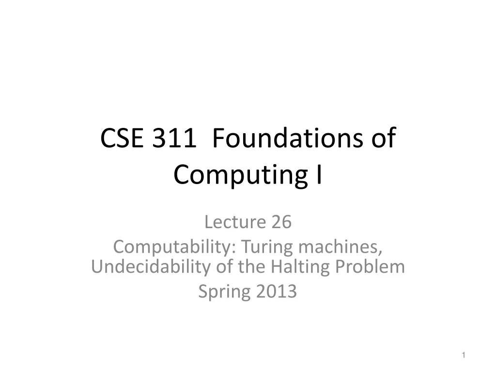 cse 311 foundations of computing i