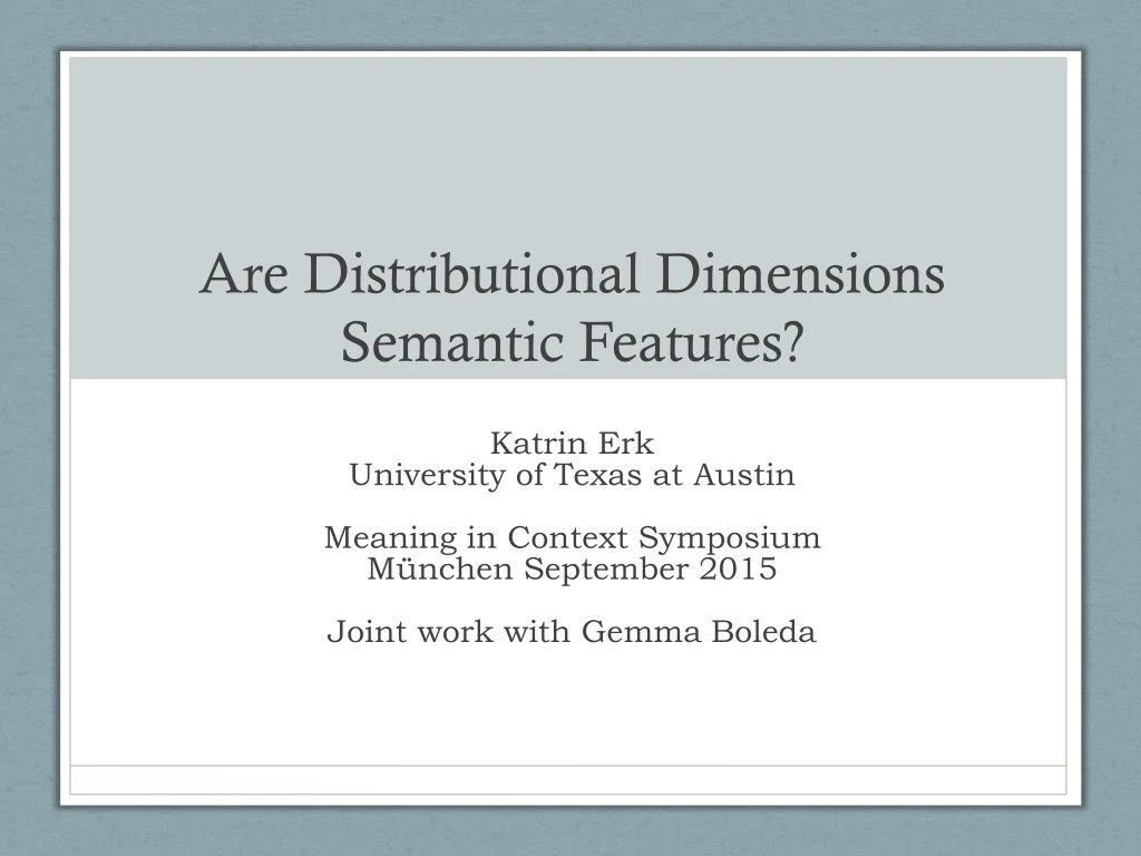 are distributional dimensions semantic features