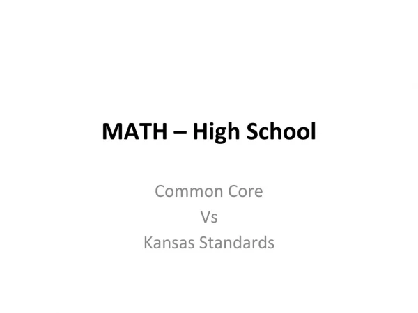 MATH – High School