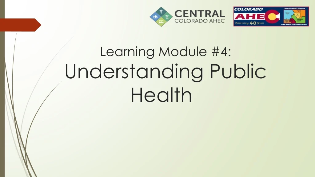 learning module 4 understanding public health
