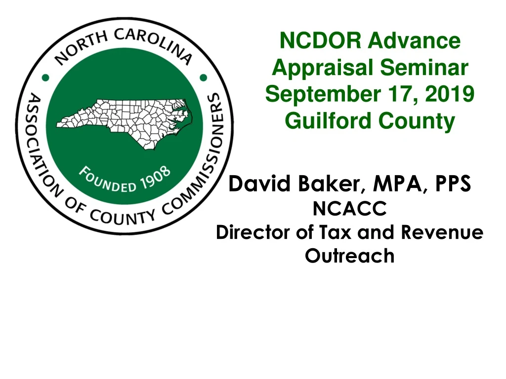 david baker mpa pps ncacc director of tax and revenue outreach