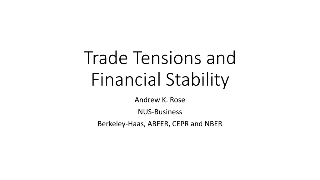 trade tensions and financial stability