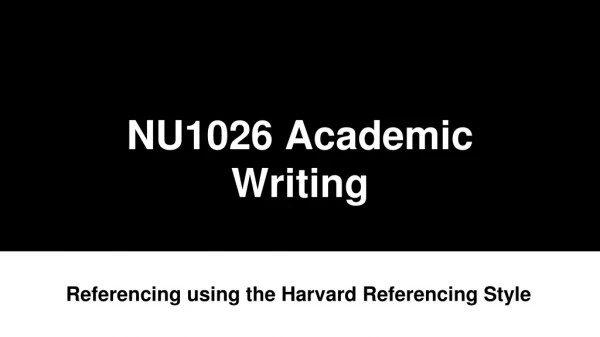 NU1026 Academic Writing