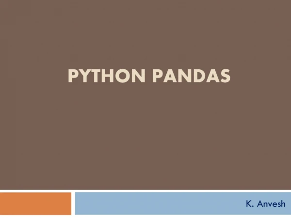 Python Pandas