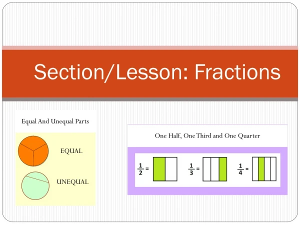 Section/Lesson: Fractions