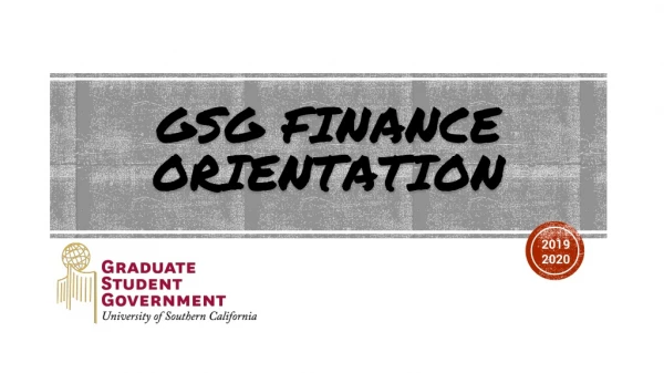 GSG FINANCE ORIENTATION