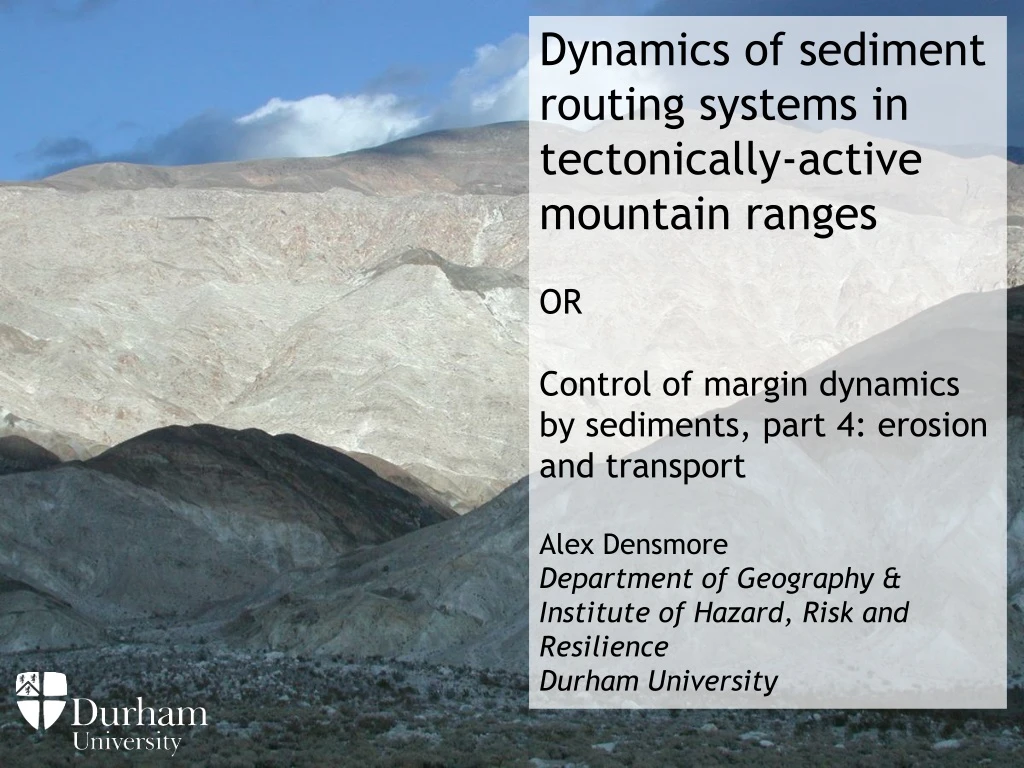 dynamics of sediment routing systems