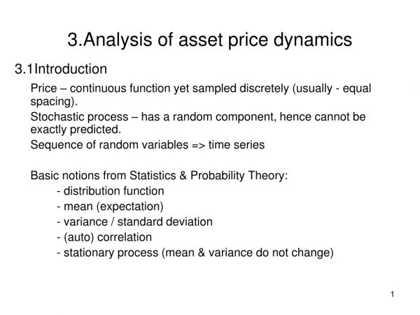 3.Analysis of asset price dynamics