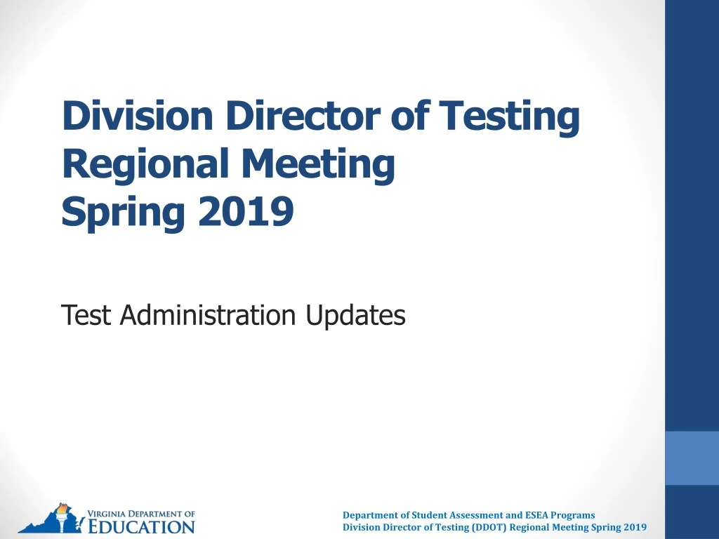 division director of testing regional meeting spring 2019