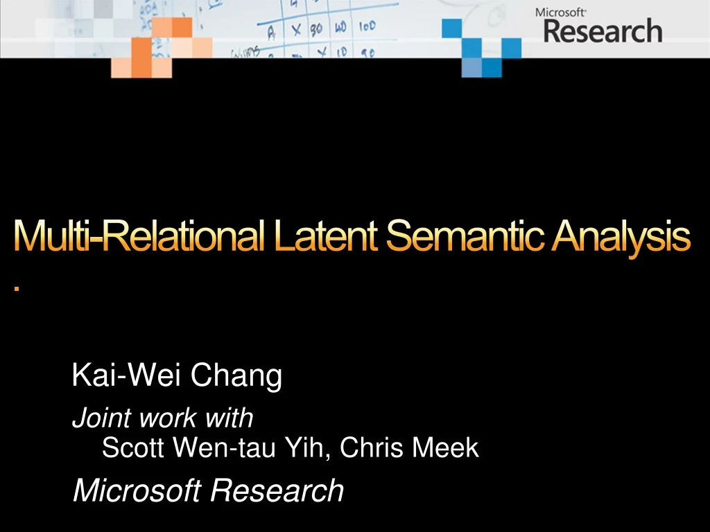 multi relational latent semantic analysis