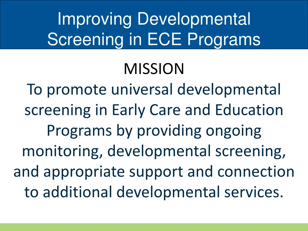 improving developmental screening in ece programs