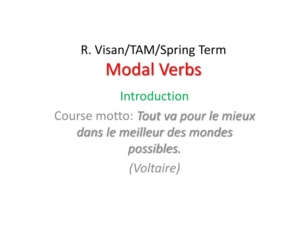 r visan tam spring term modal verbs