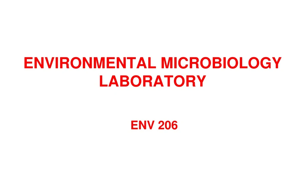 environmental microbiology laboratory