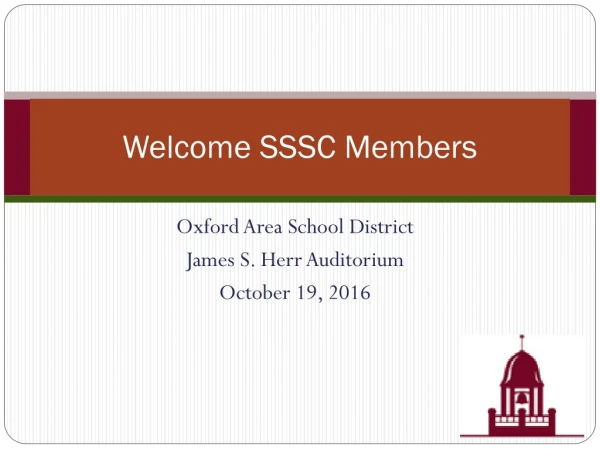 Welcome SSSC Members