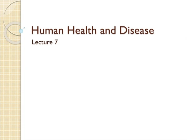 Human Health and Disease