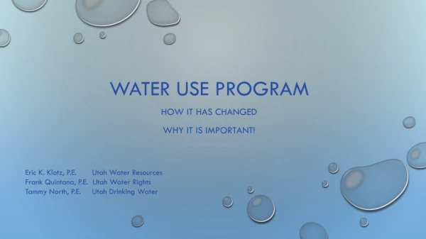 Water Use Program