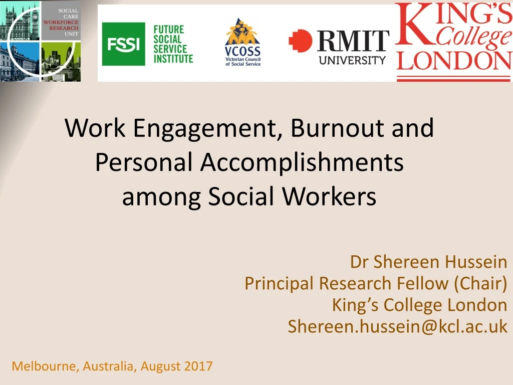 work engagement burnout and personal accomplishments among social workers