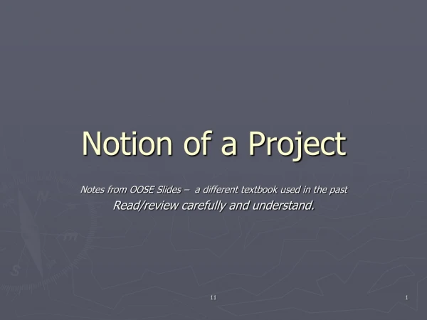 Notion of a Project