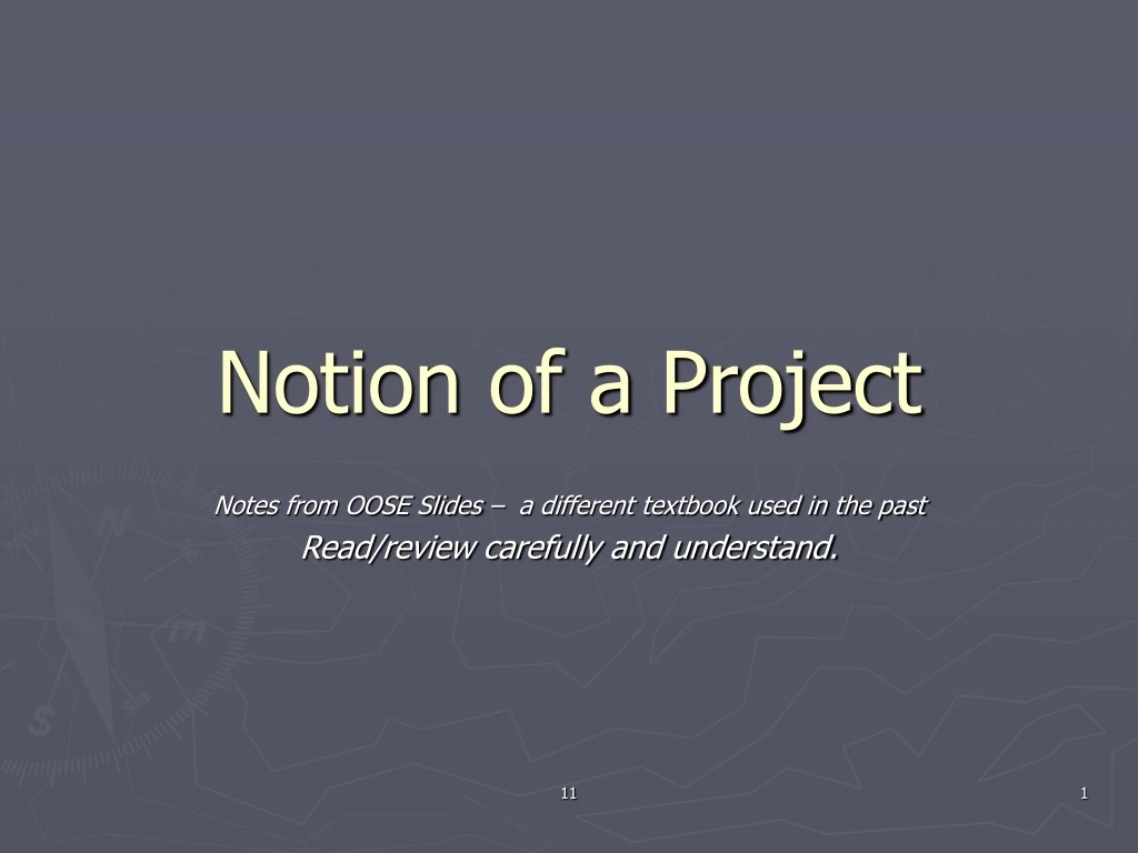 notion of a project