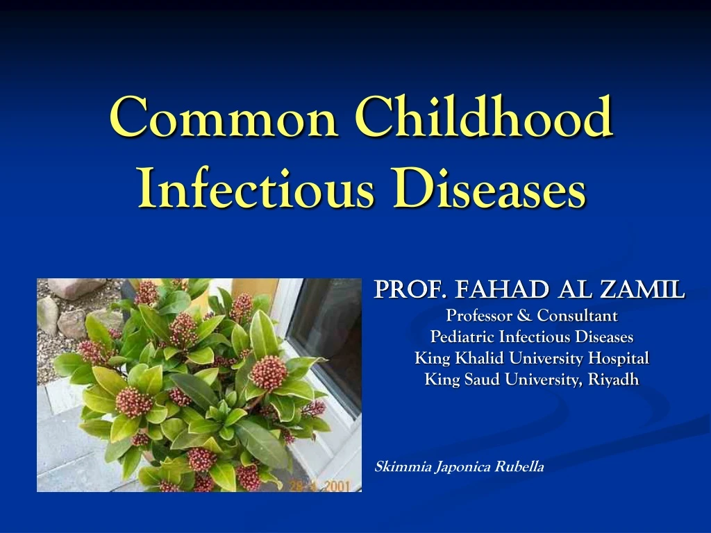 common childhood infectious diseases