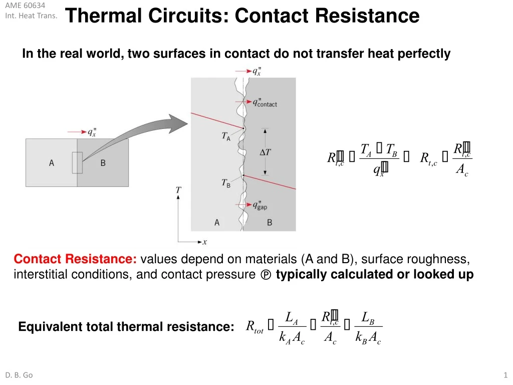 thermal circuits contact resistance