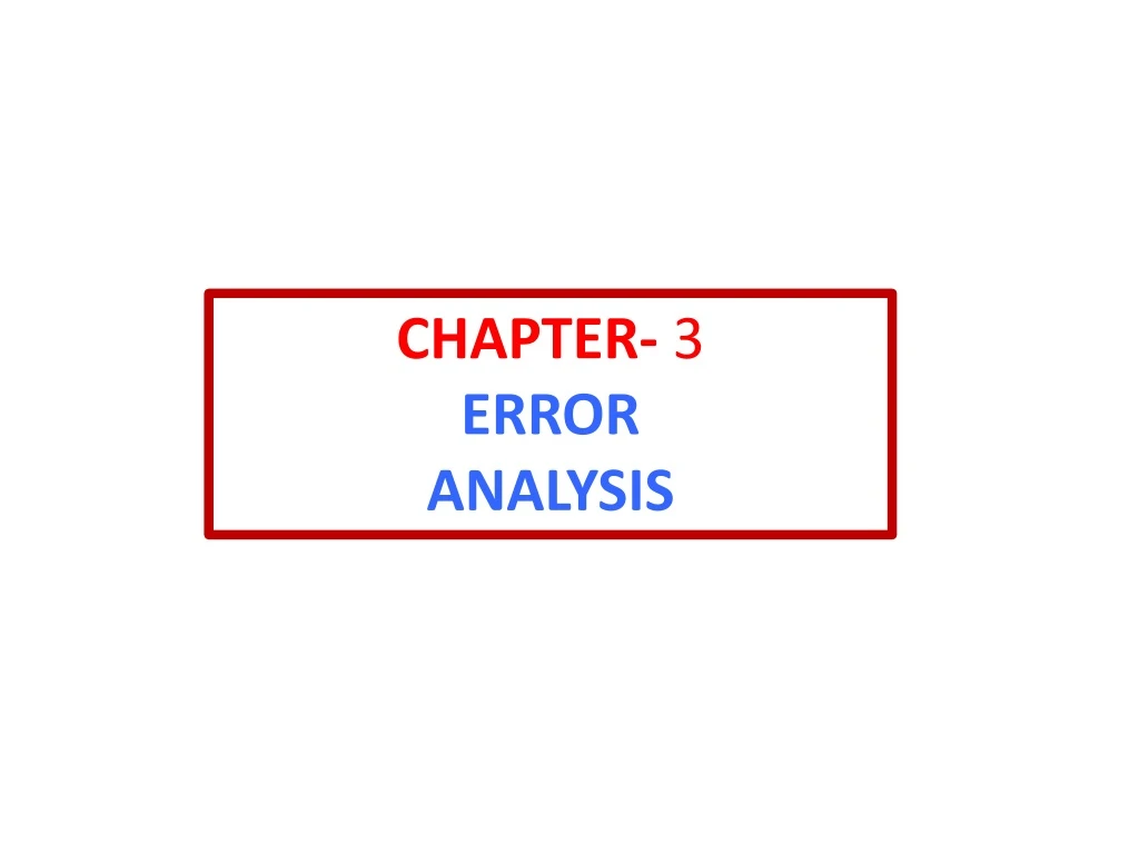 chapter 3 error analysis