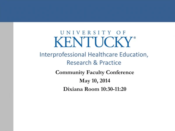 Interprofessional Healthcare Education, Research &amp; Practice