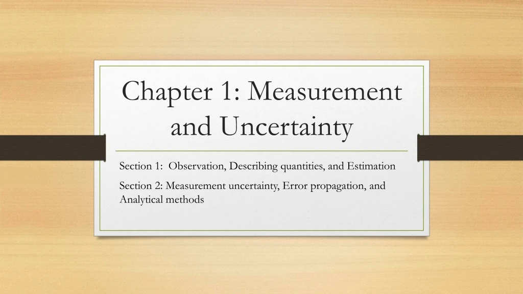 chapter 1 measurement and uncertainty