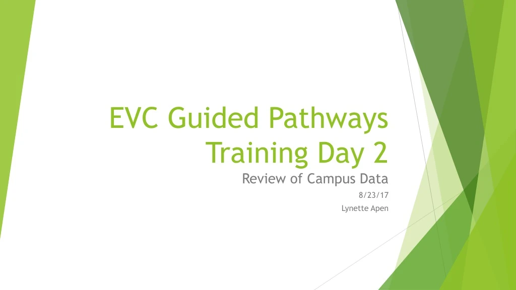 evc guided pathways training day 2