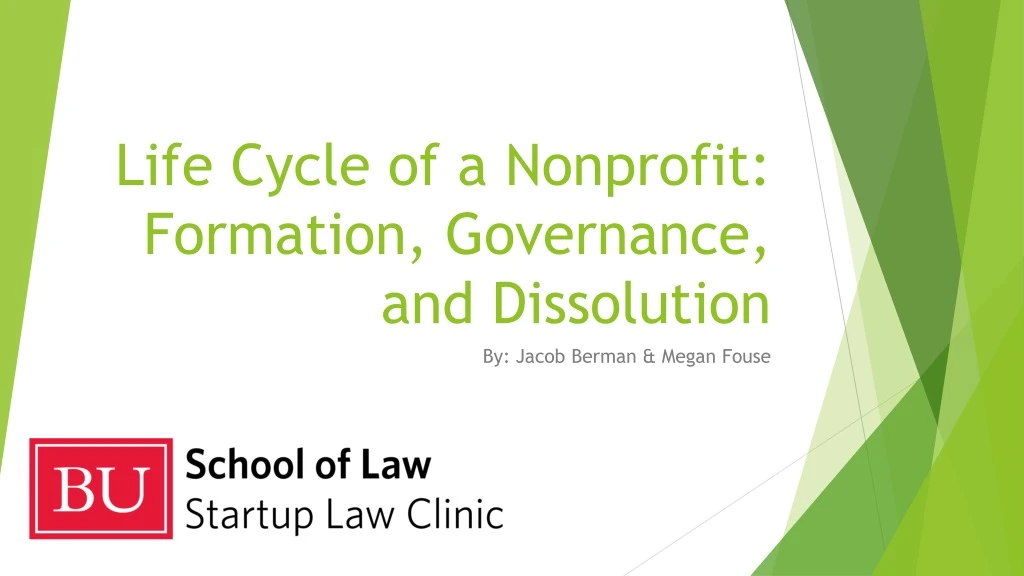 life cycle of a nonprofit formation governance and dissolution
