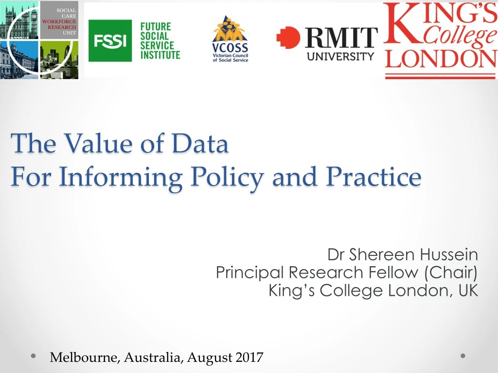 the value of data f or informing policy and practice