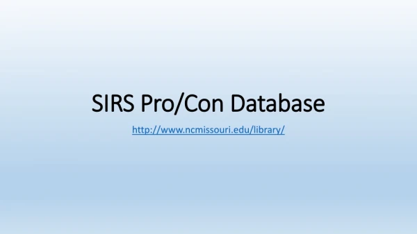 SIRS Pro/Con Database