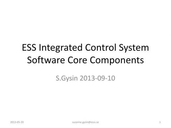 ESS Integrated Control System Software Core Components