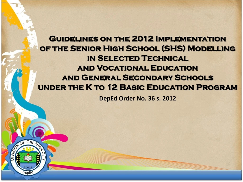 guidelines on the 2012 implementation