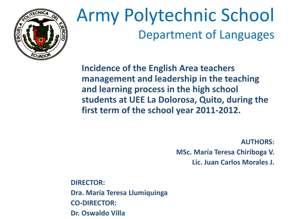 army polytechnic school department of languages
