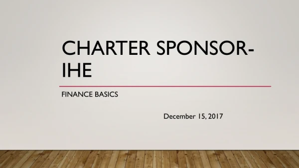 Charter Sponsor-IHE
