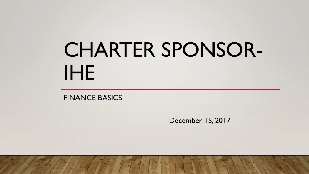 charter sponsor ihe