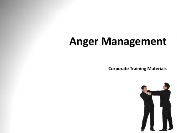 Anger Management Corporate Training Materials