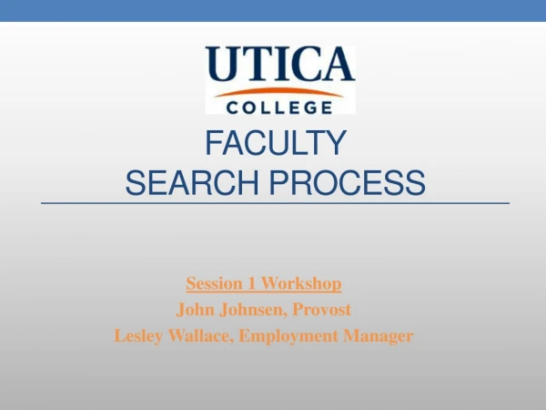 Faculty search process