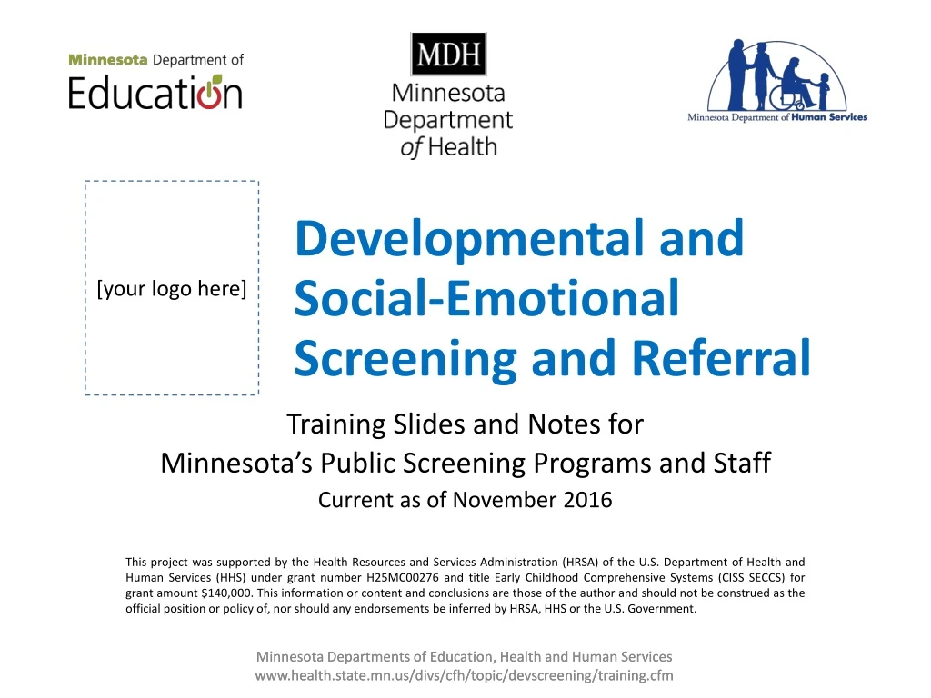 developmental and social emotional screening and referral