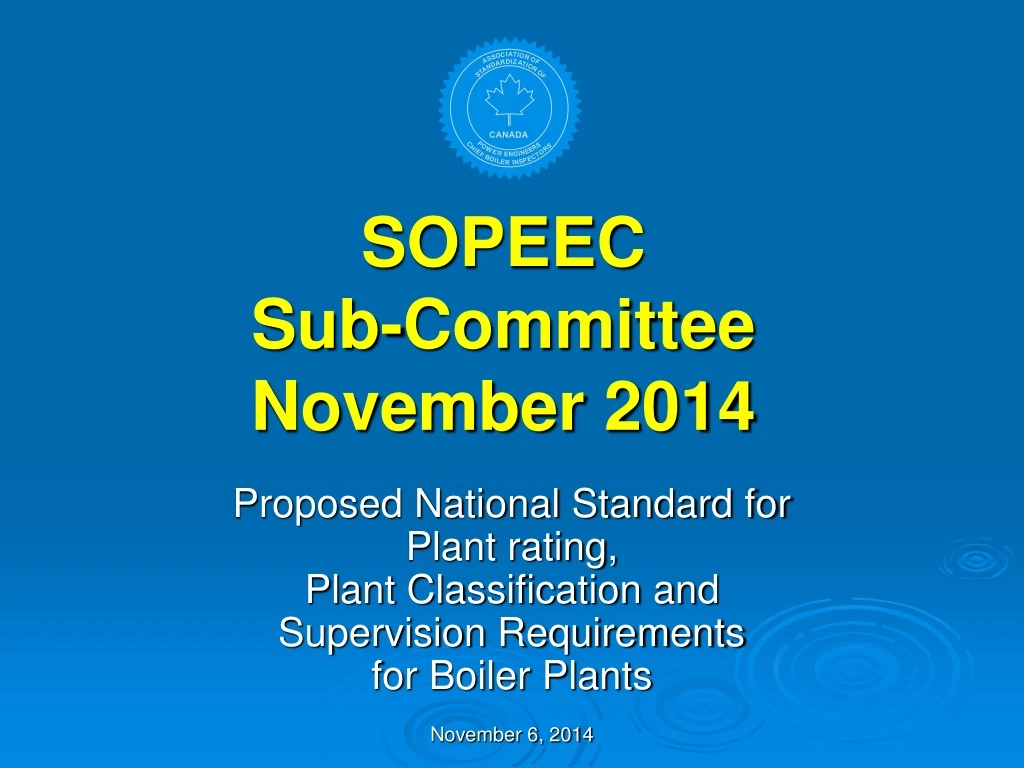 sopeec sub committee november 2014
