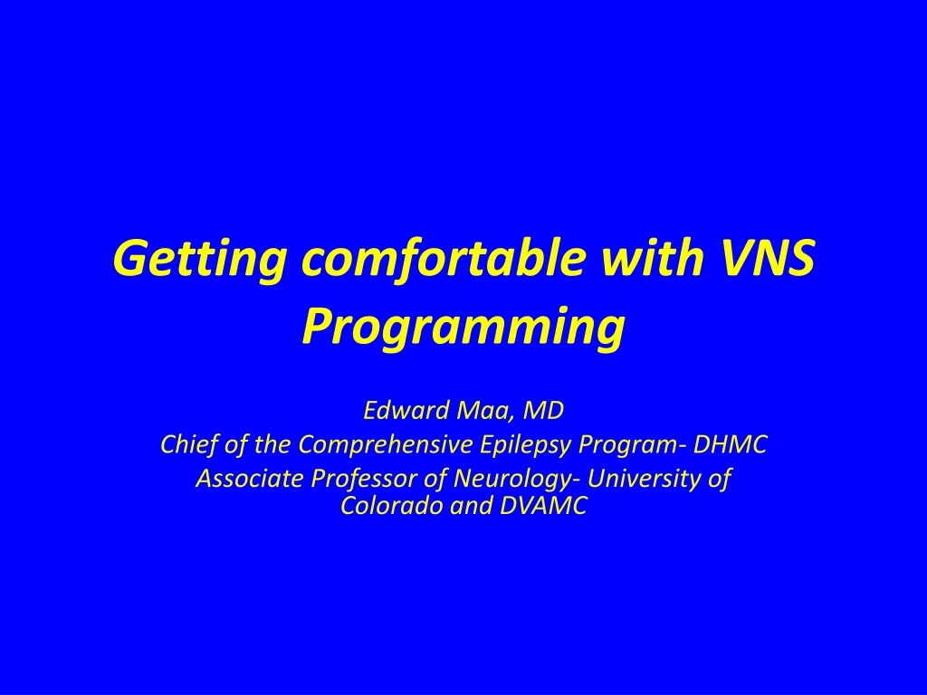 getting comfortable with vns programming